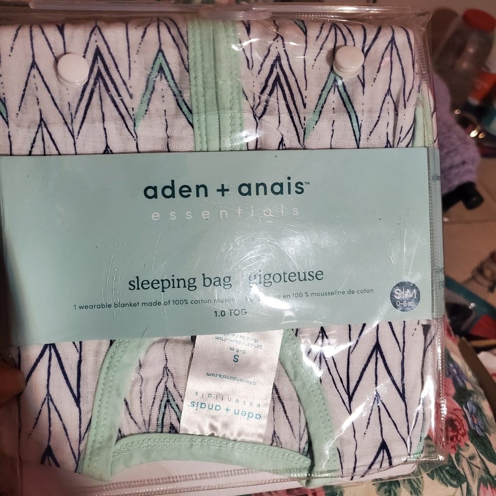 NWT Aden + Anais Essentials  Sleeping Bag - Indigo Trail Pattern